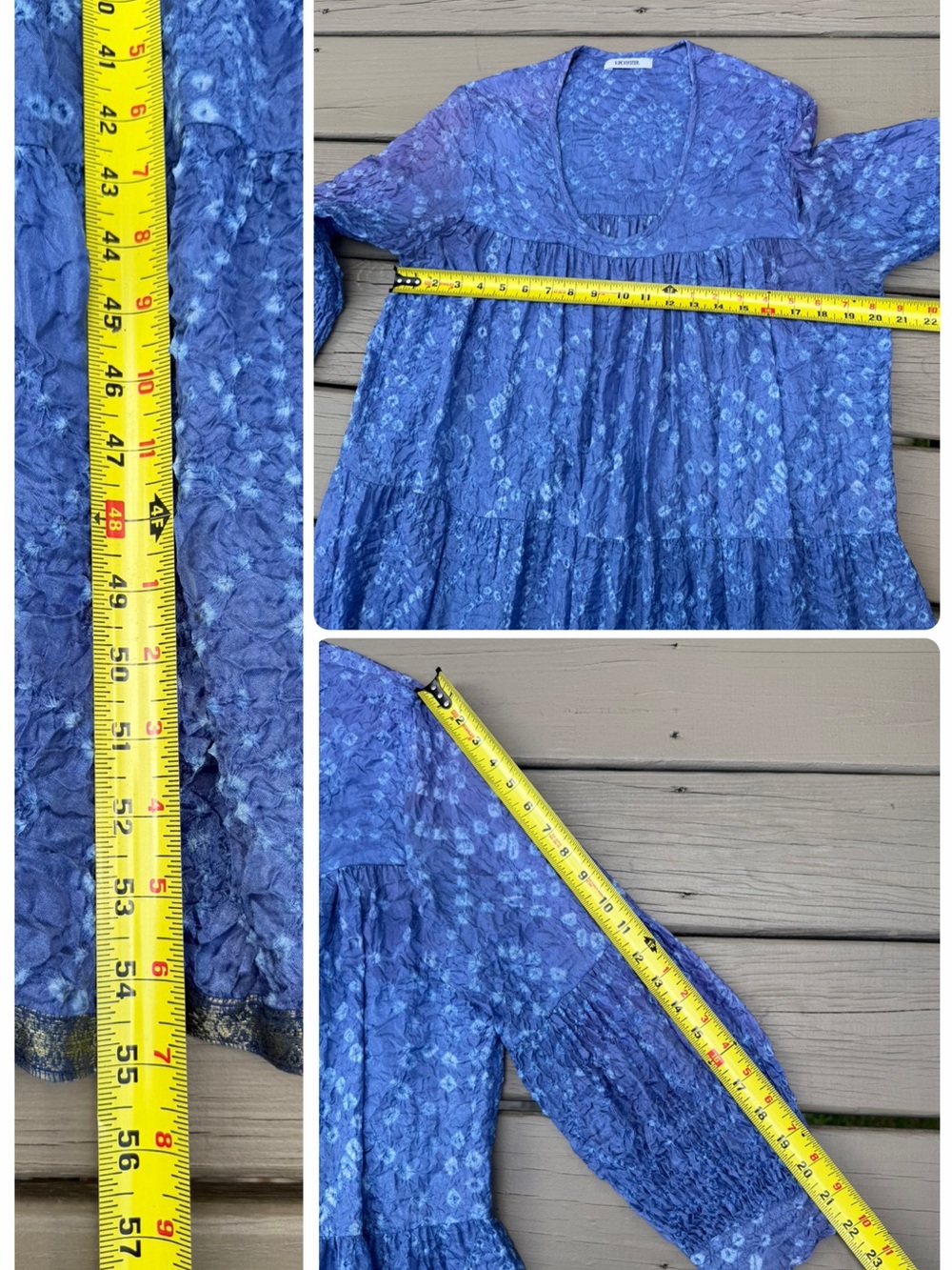 V.DE.VINSTER Blue Floral Tiered Maxi Dress size S - Picture 16 of 16